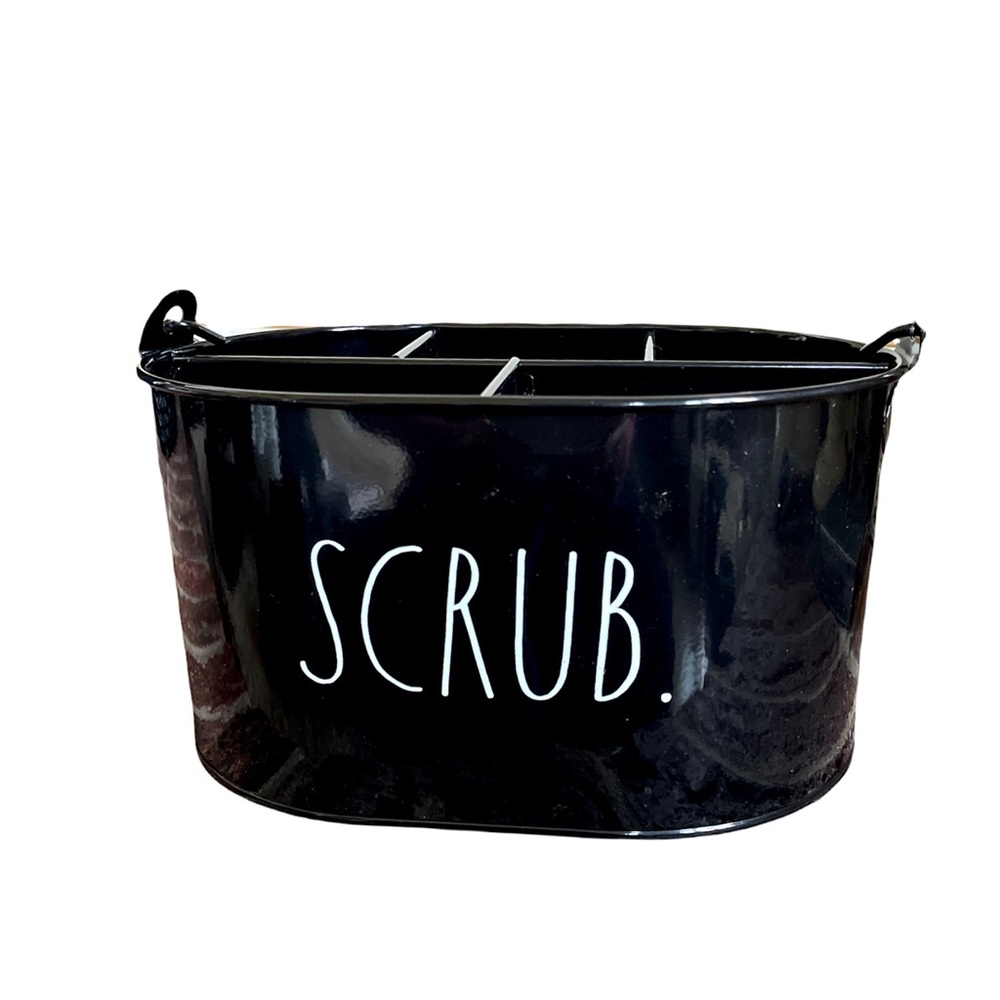 NWOT Rae Dunn Black SCRUB Metal Caddy  with Five Separate Compartments